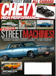 CHEVY HIGH PERFORMANCE 2013 NOV - NMCA DRAGS, CAMAROS, VAN HORN VETTE, SHREW II